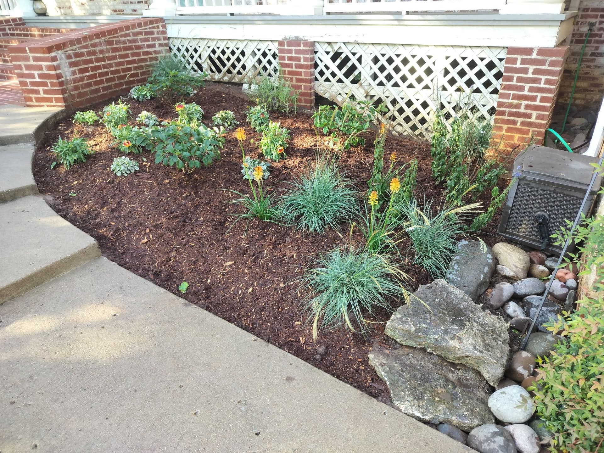 Garden Oasis with Stone Path Installation