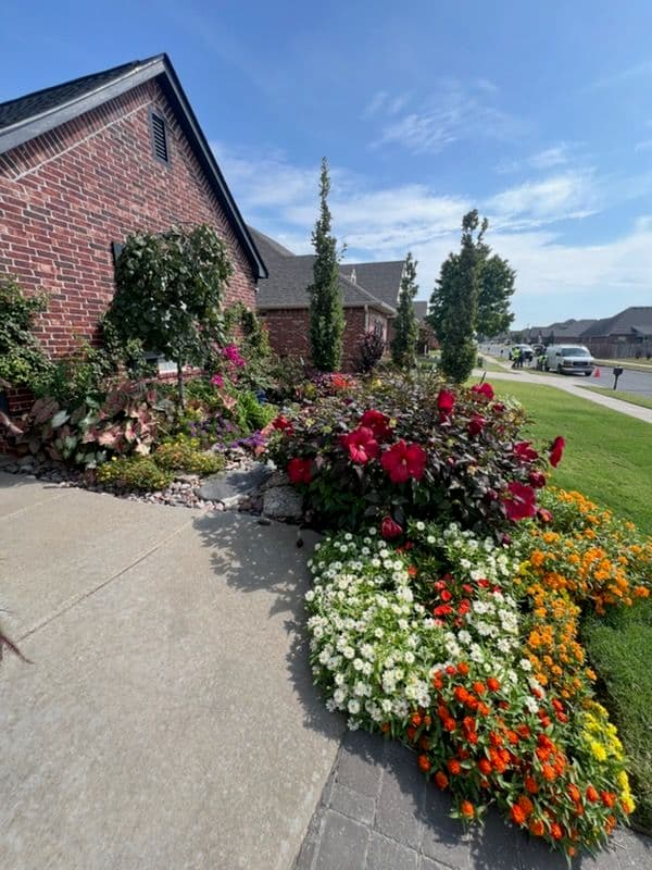 Front Garden Landscape Transformation in Broken Arrow