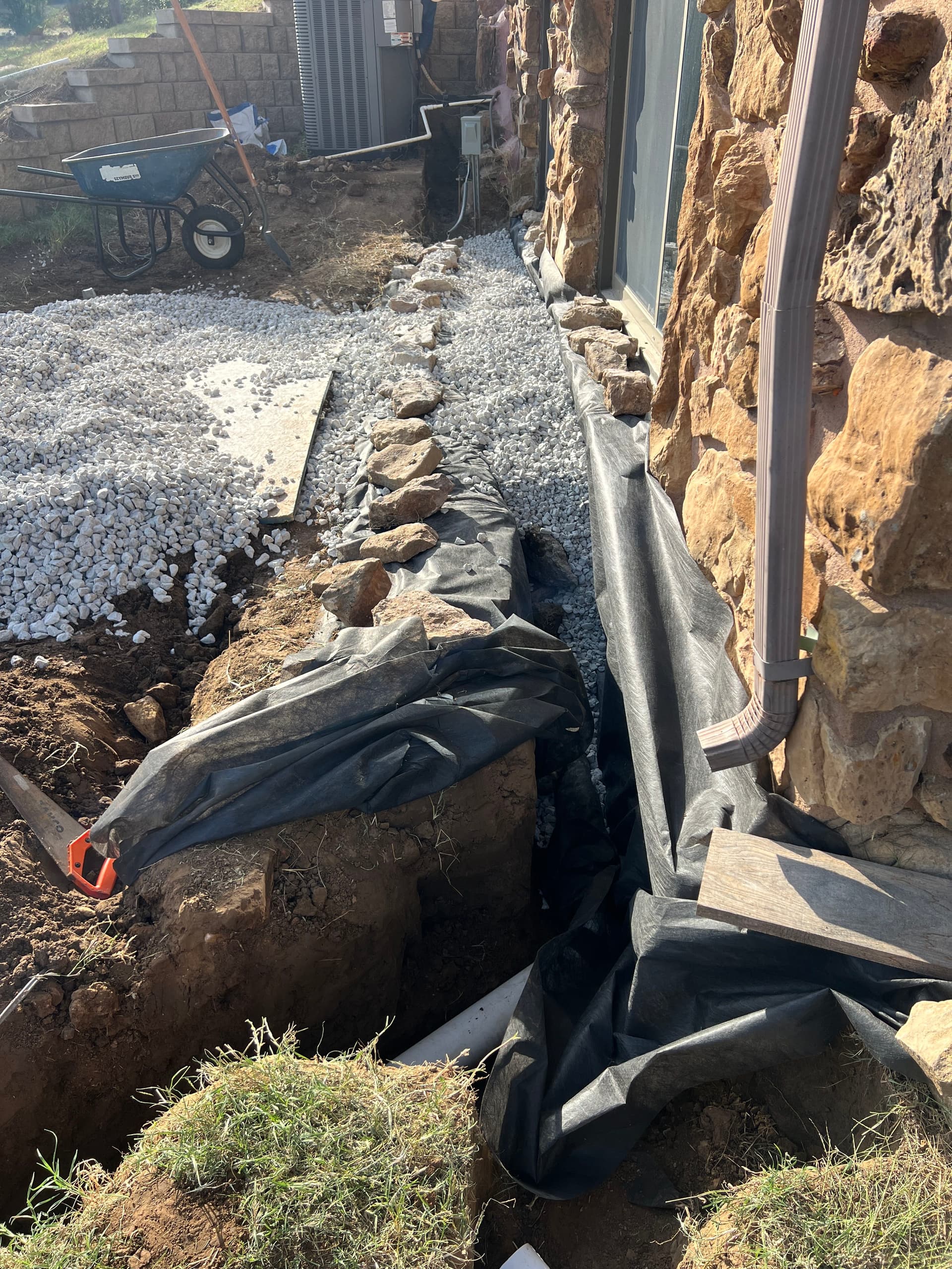 Gallery photos for French Drain Installation in Tulsa OK Fixes Basement Issues: Image #7